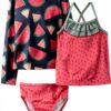 Carters Baby Girls UPF 50 Swim Set Rashguard Tankini Hat-0