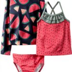 Carters Baby Girls UPF 50 Swim Set Rashguard Tankini Hat-0