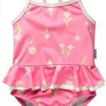 Gerber Baby Girls Swimsuit UPF 50 Comfort Stretch Leg Snaps-0