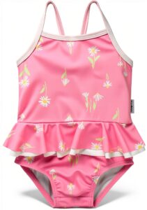 Gerber Baby Girls Swimsuit UPF 50 Comfort Stretch Leg Snaps-0
