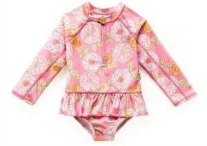 Gerber Baby Girls Rash Guard UPF 50 Fast Drying-0