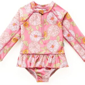 Gerber Baby Girls Rash Guard UPF 50 Fast Drying-0