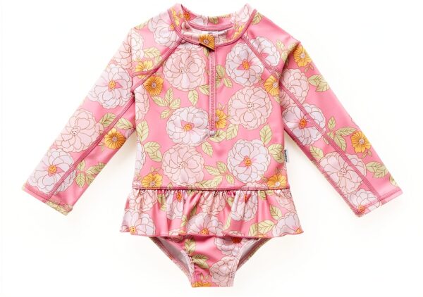 Gerber Baby Girls Rash Guard UPF 50 Fast Drying-0