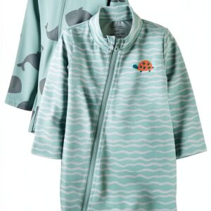 Carters Boys Rash Guard Swimsuits UPF Protection Long Sleeve-0