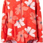Carters Baby Girls UPF 50+ Long Sleeve Swimwear One Piece-0