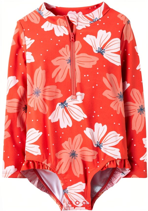 Carters Baby Girls UPF 50+ Long Sleeve Swimwear One Piece-0