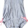 RuffleButts UPF 50 Baby Girl One Piece Swimsuits Seersucker-4