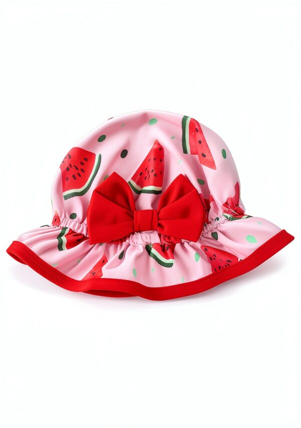 Baby Girl Swimsuit Stretchy Fabric Cute Ruffle Zip Up Hat-6
