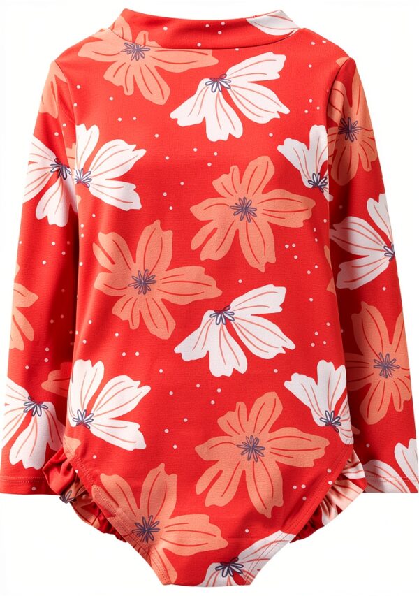 Carters Baby Girls UPF 50+ Long Sleeve Swimwear One Piece-1