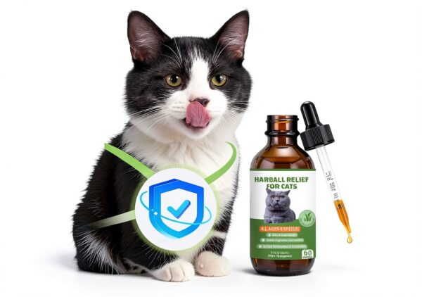 Hairball Treatment for Cats by Derggzey Fiber Remedy with Cat Grass-1