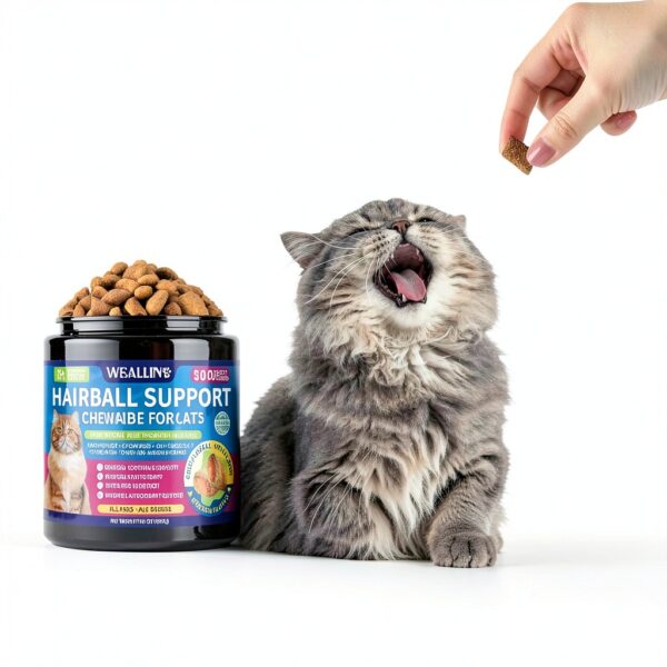 Cat Hairball Support Chews WEALLIN Krill Core Chicken Flavor 500 Chews-1