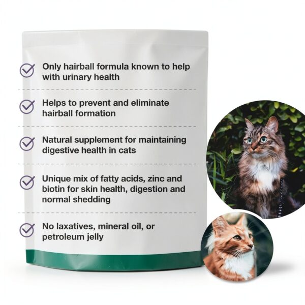 Wellnergy Pets Hairball Control Chews for Cats 70ct Omega 3 6 Fiber-2