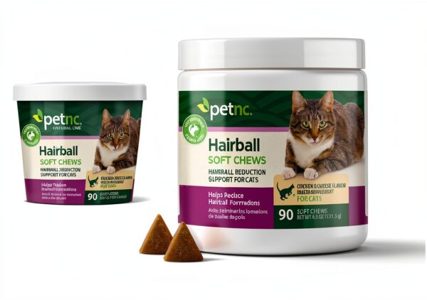 Petnc Hairball Soft Chews for Cats Chicken & Cheese Flavor 90 Count-2