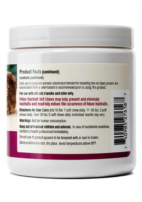 Petnc Hairball Soft Chews for Cats Chicken & Cheese Flavor 90 Count-9
