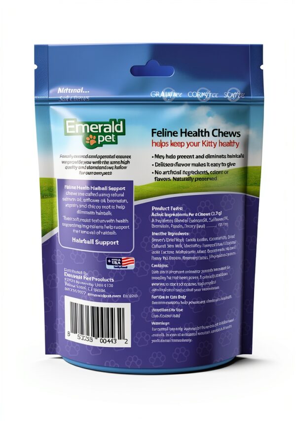 Emerald Pet Feline Health Chews Hairball Support - Grain-Free 2.5 oz-1