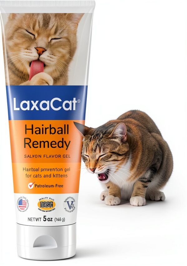 Hairball Gel LaxaCat 5 oz Petroleum Free Paste Salmon Flavor Digestive-0