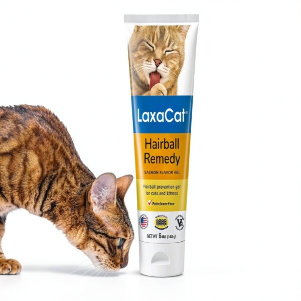 Hairball Gel LaxaCat 5 oz Petroleum Free Paste Salmon Flavor Digestive-9