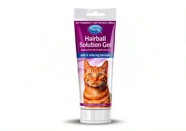 PetAg Hairball Solution Gel for Cats 3.5 oz Pack 2 Reduces Hairballs-1