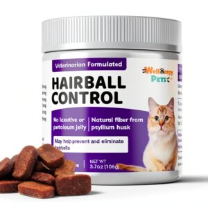 Wellnergy Pets Hairball Control Chews for Cats 70ct Omega 3 6 Fiber-0