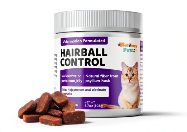 Wellnergy Pets Hairball Control Chews for Cats 70ct Omega 3 6 Fiber-0