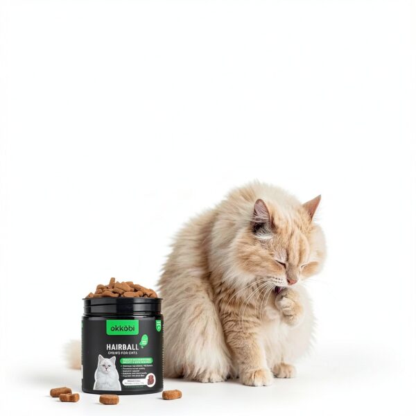Cat Hairball Treats OKKÖBI Salmon Chews – Digestion & Coat Support-1
