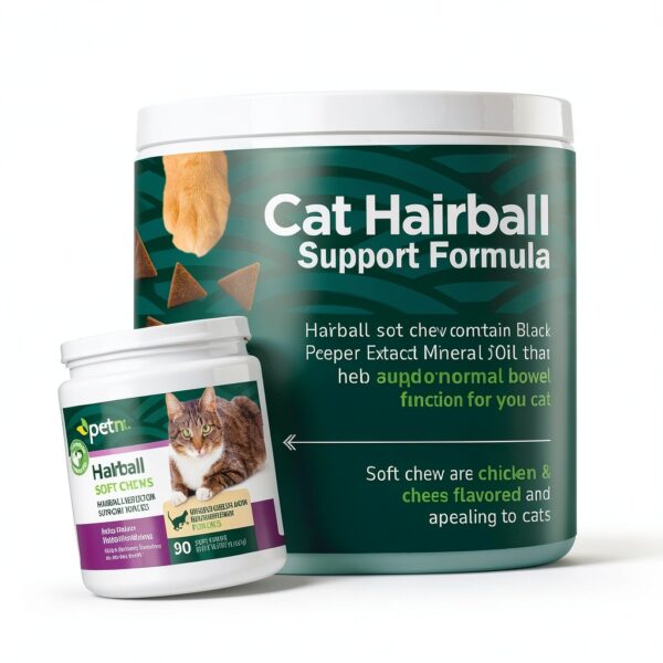 Petnc Hairball Soft Chews for Cats Chicken & Cheese Flavor 90 Count-1