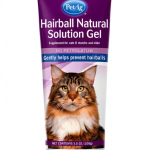 PetAg Hairball Natural Solution Gel for Cats 3.5 oz Petrolatum Free-0