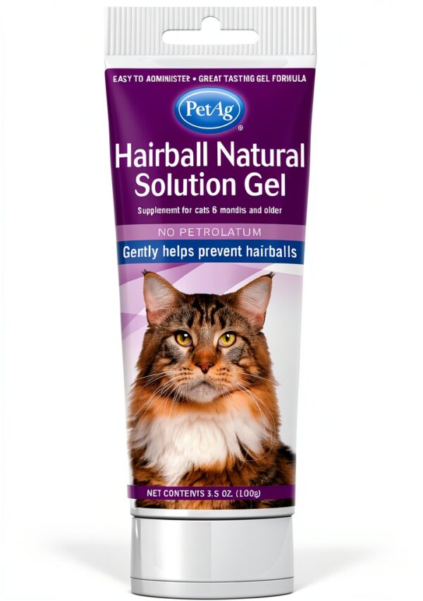 PetAg Hairball Natural Solution Gel for Cats 3.5 oz Petrolatum Free-0