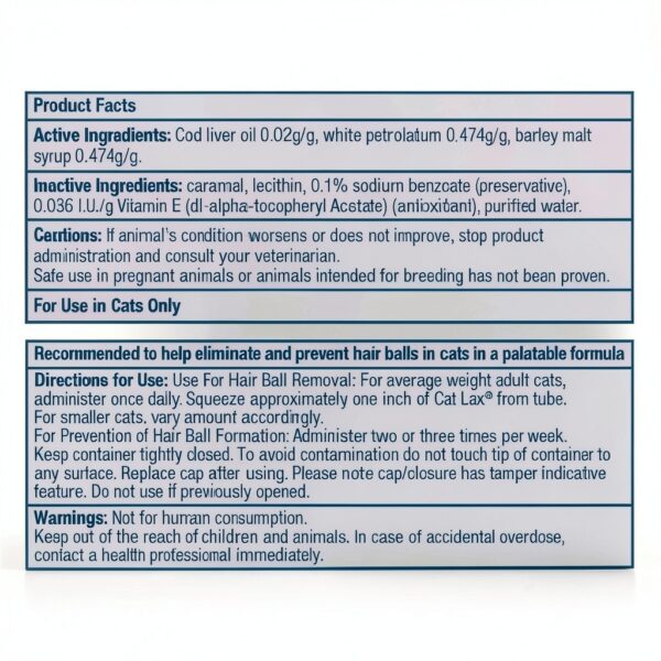 Hairball Remedy 2oz Cat Lax Paste with Cod Liver Oil & Vitamin E-3
