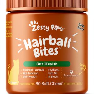 Zesty Paws Hairball Bites Support with Omega3 Zinc 60 Chews-0
