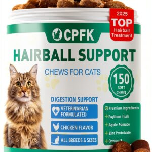 Cat Hairball Remedy Treats CPFK 150 Soft Chews Chicken Furball Control-0