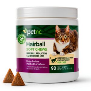 Petnc Hairball Soft Chews for Cats Chicken & Cheese Flavor 90 Count-0