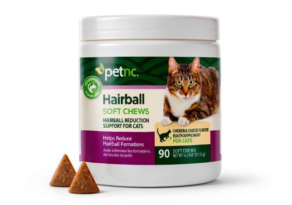 Petnc Hairball Soft Chews for Cats Chicken & Cheese Flavor 90 Count-0