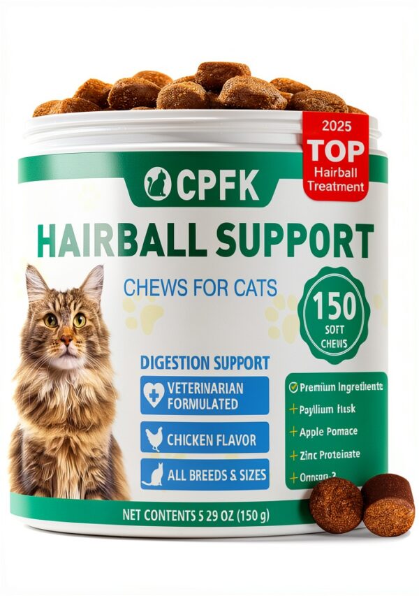 Cat Hairball Remedy Treats Soft Chews CPFK Chicken Flavor 150 Chews-0