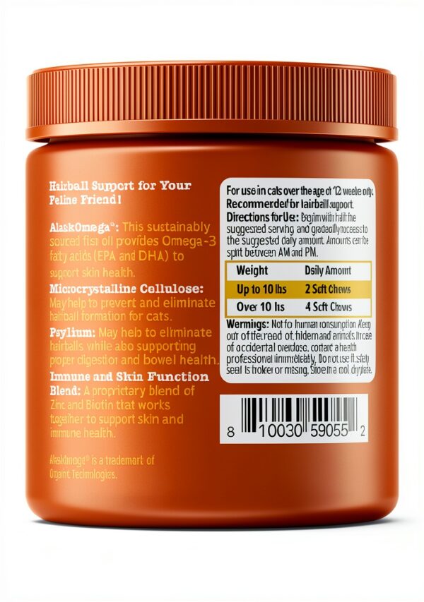 Zesty Paws Hairball Bites Support with Omega3 Zinc 60 Chews-8
